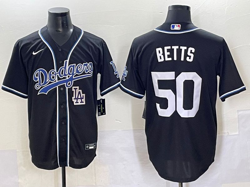 Men 2025 Los Angeles Dodgers #50 Betts Black Three generations Fashion Nike MLB Jersey style 70412->los angeles dodgers->MLB Jersey